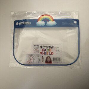 Boys Blue Rainbow Design Protective Kid's Reusable Transparent Full Face Shield